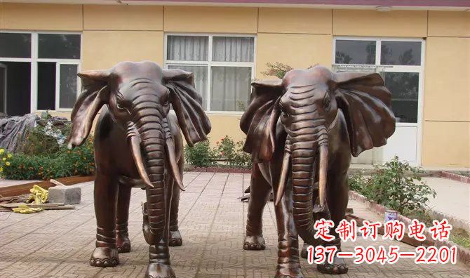 温州铜雕大象公司门口动物雕塑