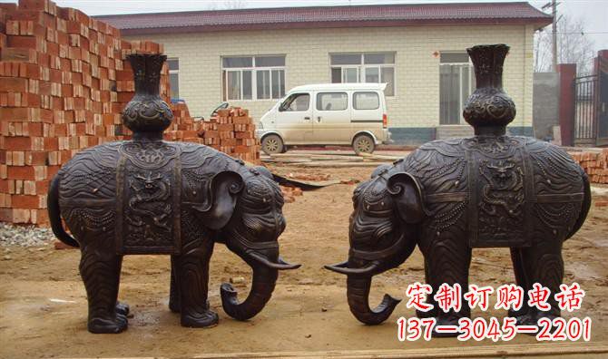 温州铜雕大象公园动物雕塑