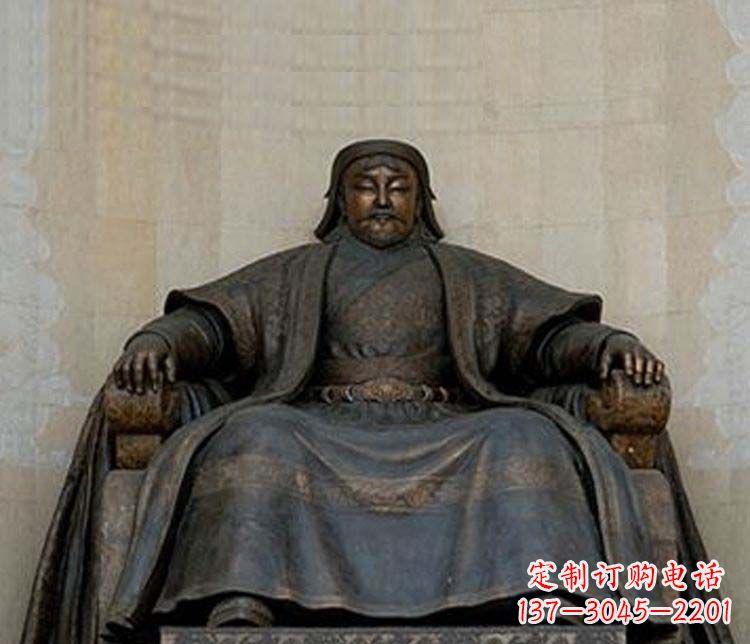 温州铜雕大型成吉思汗雕塑