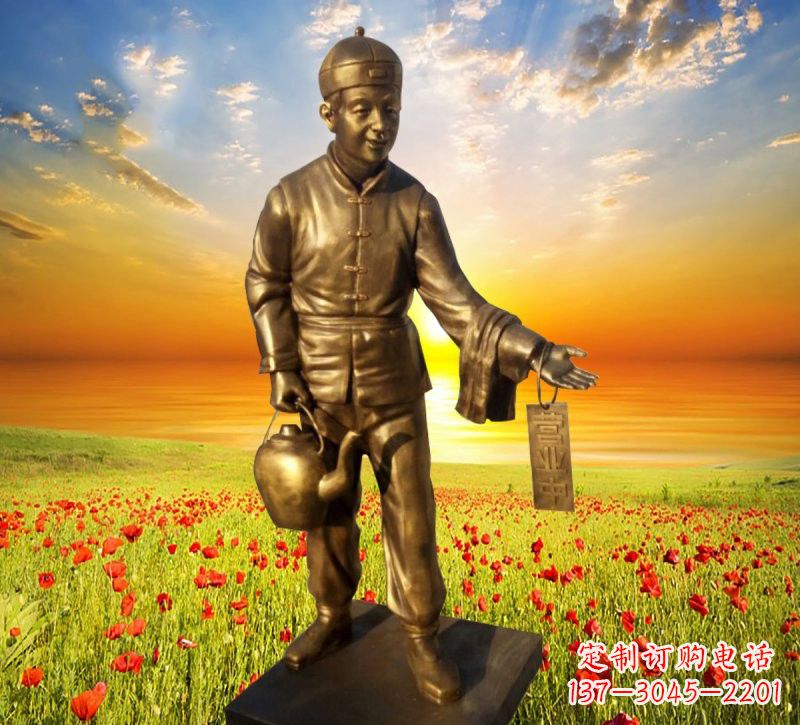 温州铜雕店小二