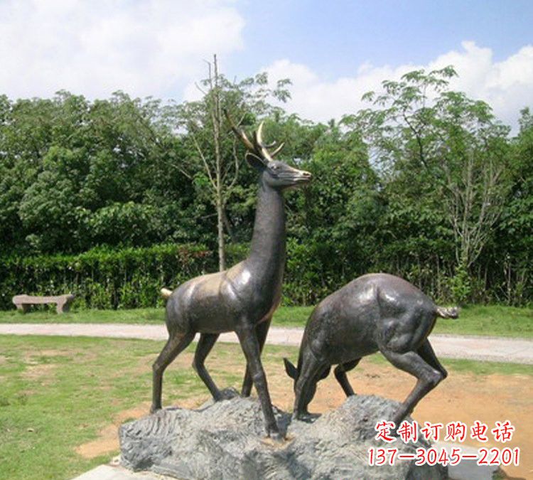 温州铜雕动物梅花鹿