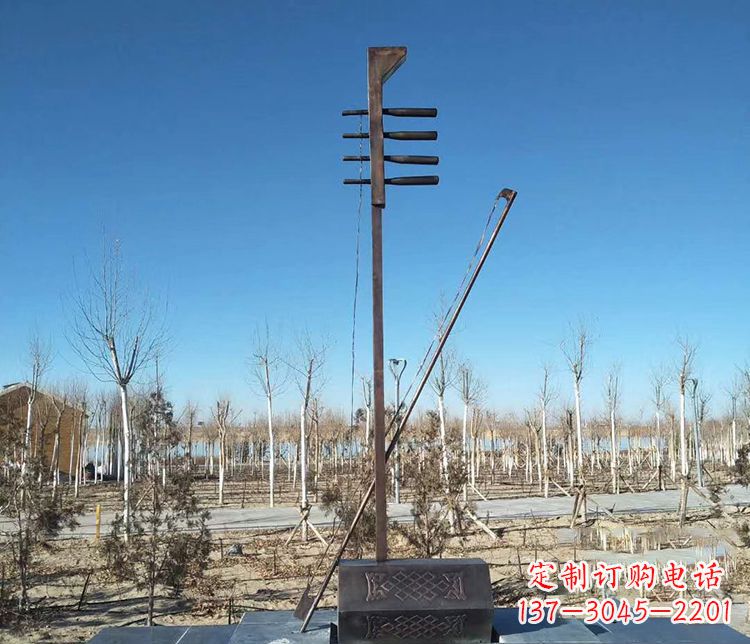 温州铜雕二胡景观雕塑