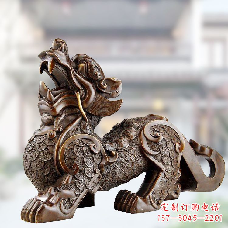 温州铜雕仿古辟邪貔貅