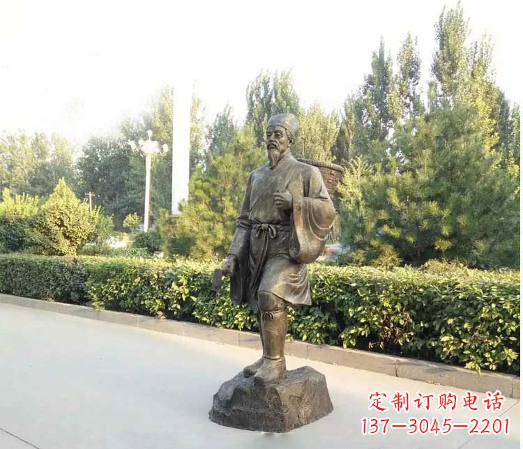 温州铜雕古代名医李时珍雕塑