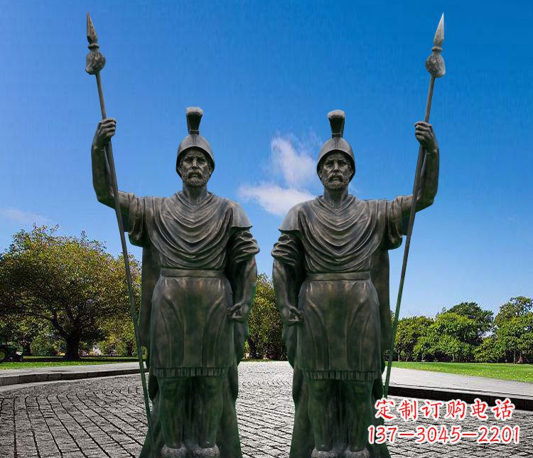 温州铜雕古罗马战士人物