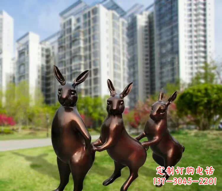 温州铜雕广场动物兔子