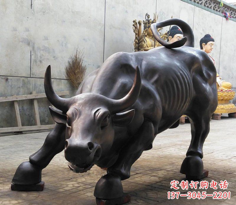 温州铜雕广场华尔街动物牛 (2)