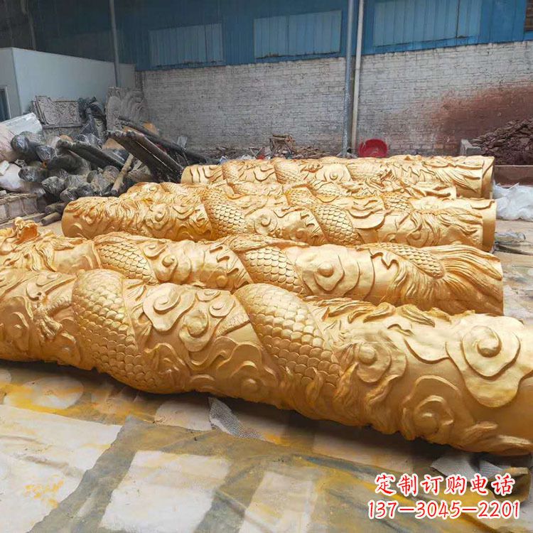 温州铜雕广场龙柱