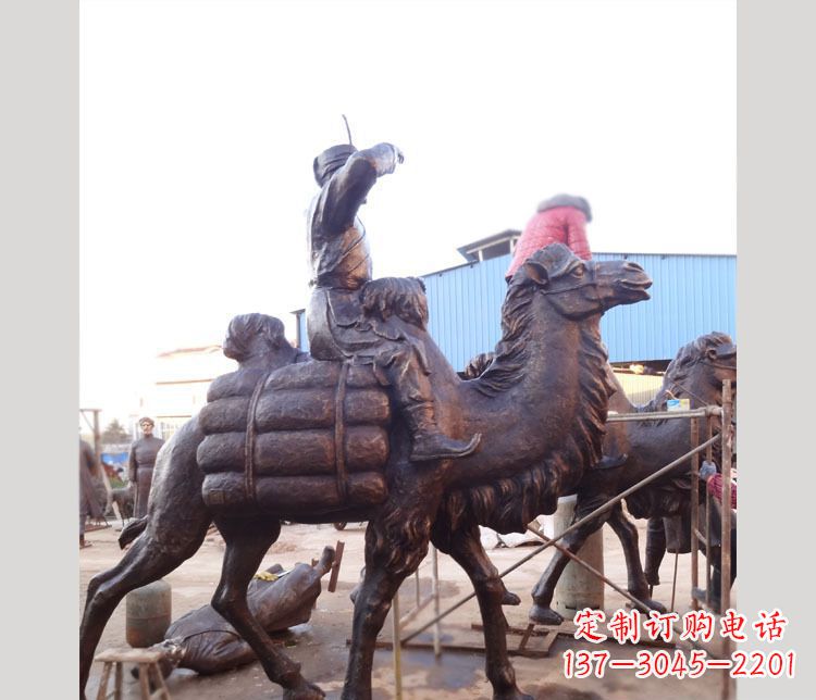 温州铜雕广场骑骆驼雕塑