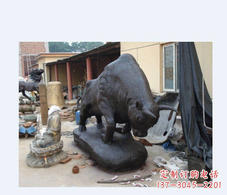 温州铜雕广场水牛动物雕塑