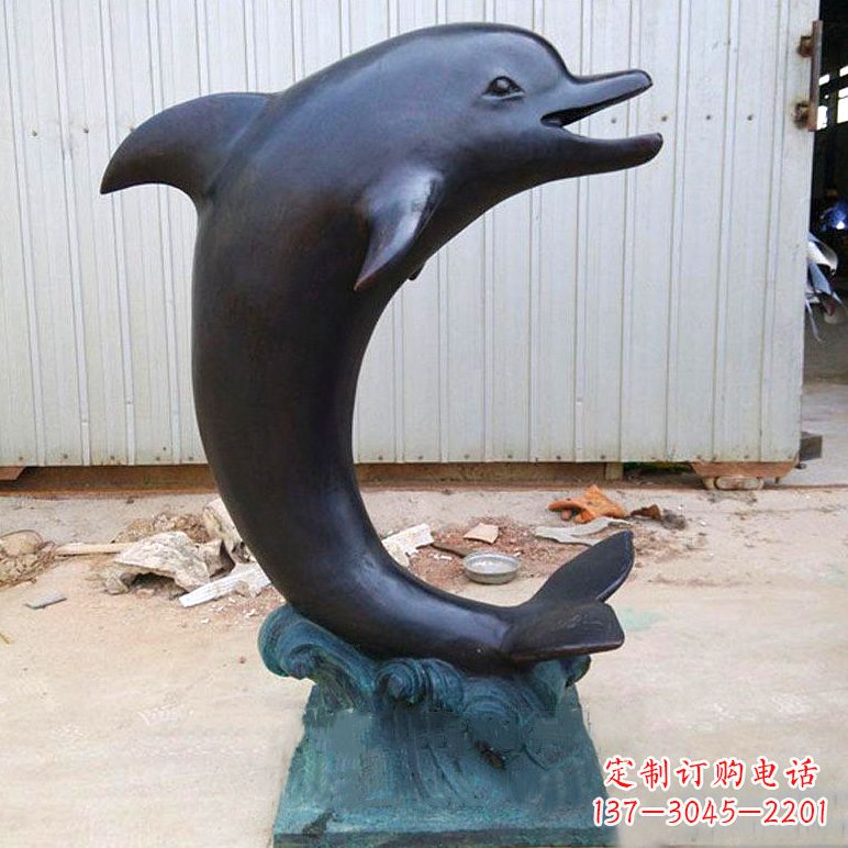 温州铜雕海豚雕塑