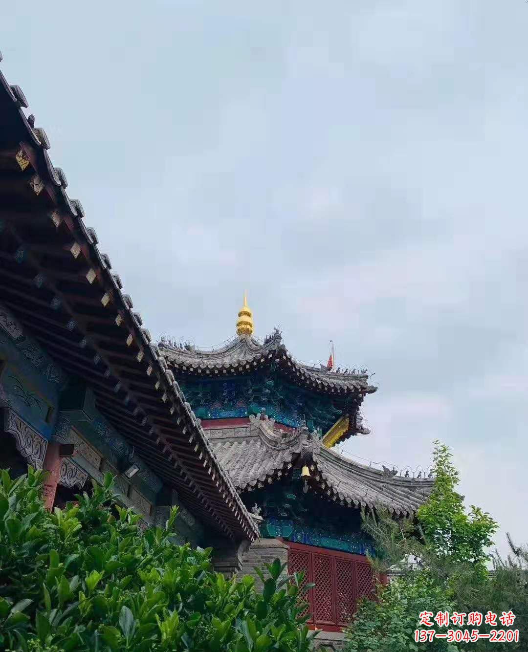 温州铜雕葫芦塔顶寺庙摆件 