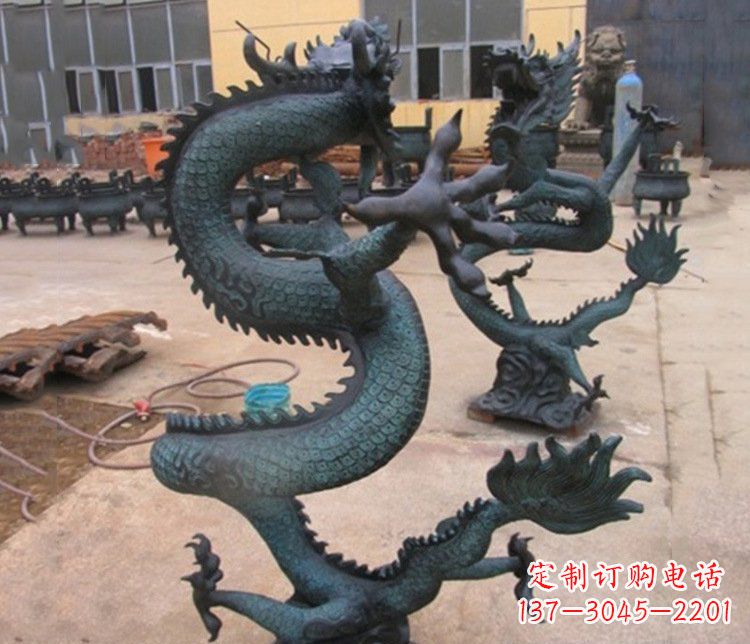 温州铜雕户外装饰神龙雕塑摆件