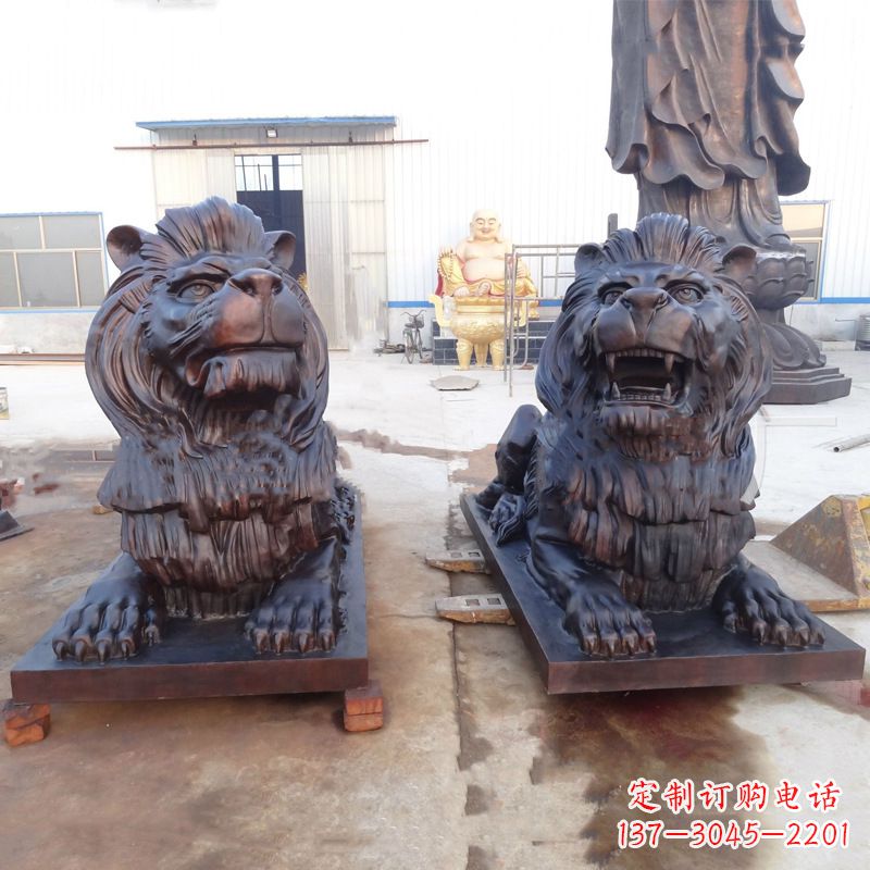 温州铜雕汇丰狮子雕塑