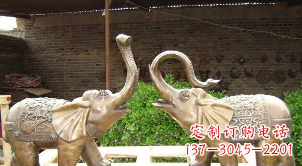 温州铜雕吉祥小象公园动物雕塑