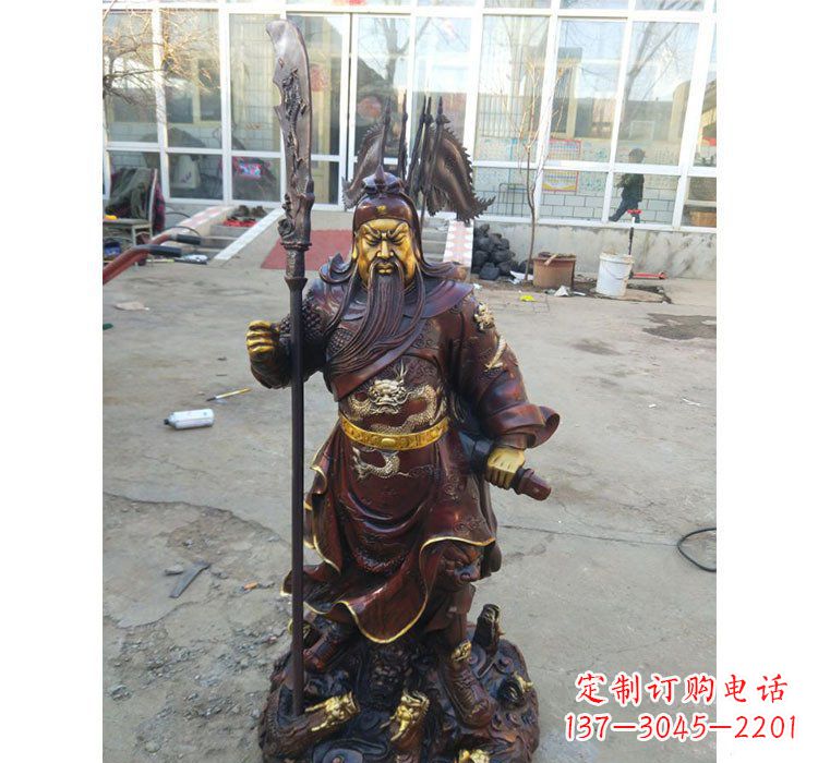 温州铜雕九龙关公