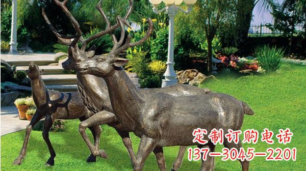 温州铜雕鹿公园动物雕塑