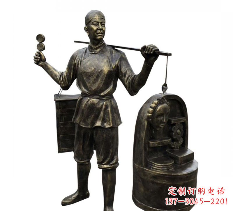 温州铜雕卖货郎