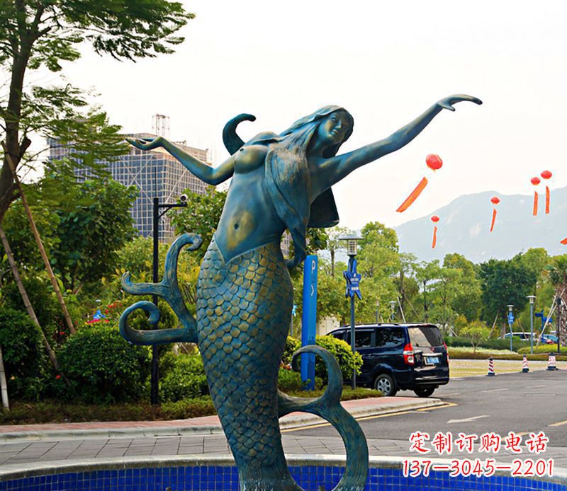 温州铜雕美人鱼