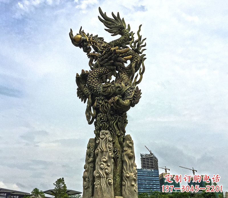 温州铜雕盘龙柱