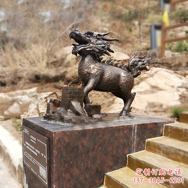 温州铜雕麒麟景观雕塑装饰品