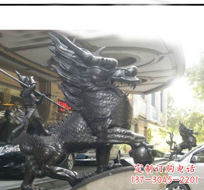 温州铜雕麒麟公司门口神兽雕塑