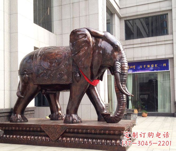 温州铜雕企业招财大象