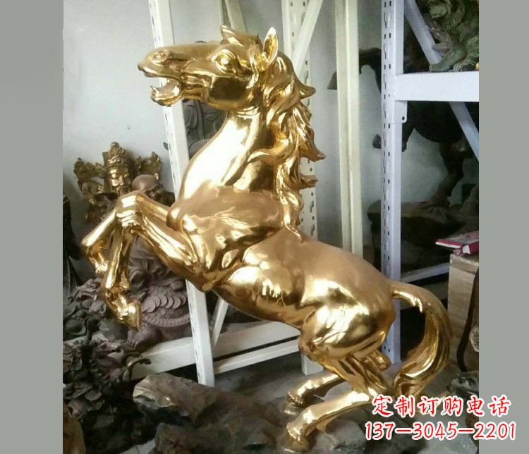温州铜雕商场招财动物马雕塑 (2)