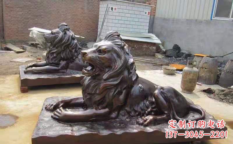 温州铜雕狮子户外摆件镇宅动物雕塑