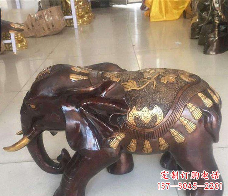 温州铜雕室内装饰小象雕塑摆件