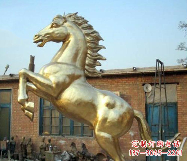 温州铜雕室商场招财动物马雕塑