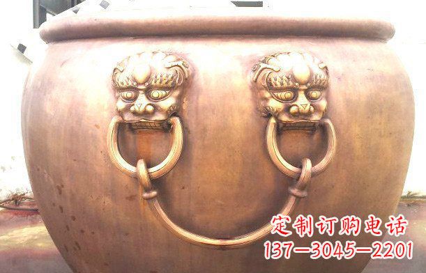 温州铜雕水缸寺庙景观雕塑_1
