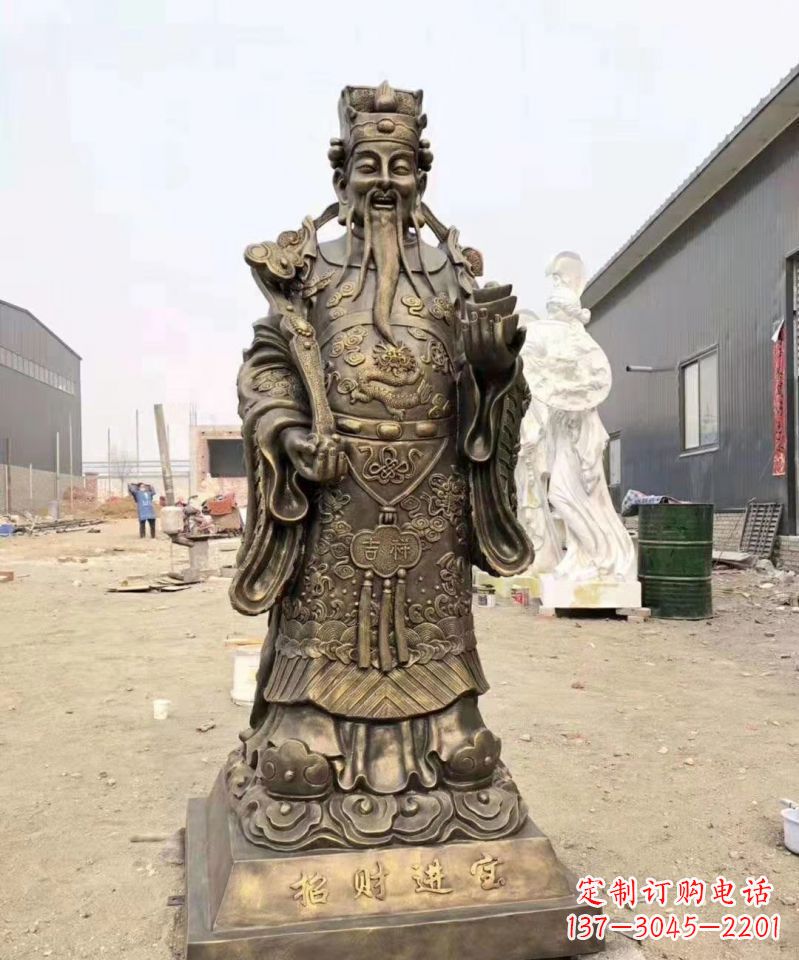 温州铜雕寺庙财神雕塑