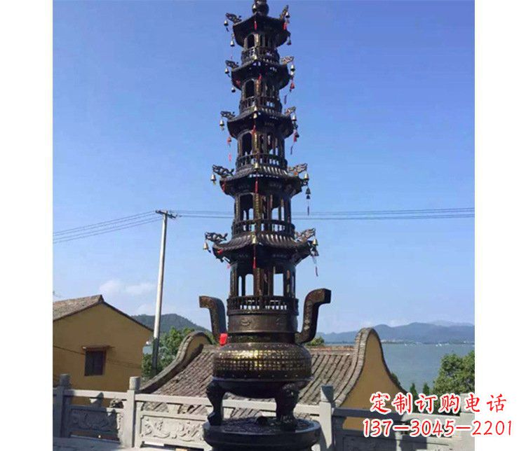 温州铜雕寺庙大型多层香炉