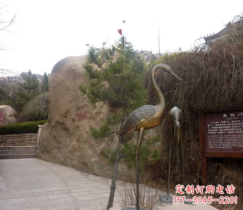 温州铜雕仙鹤