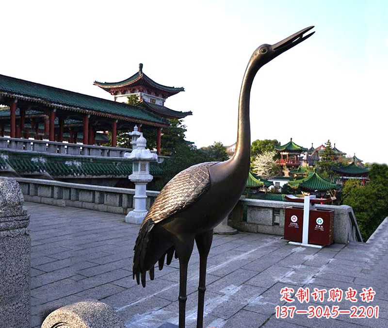 温州铜雕仙鹤雕塑