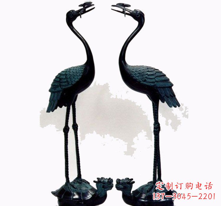 温州铜雕仙鹤和龙龟