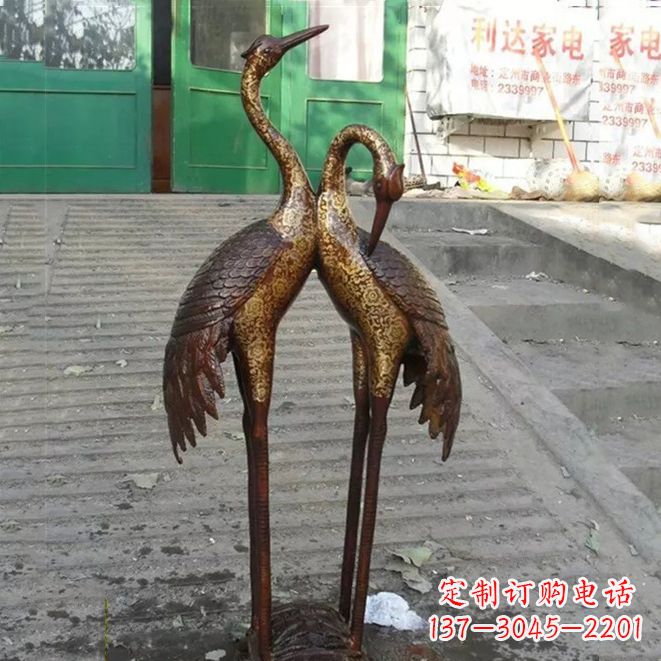 温州铜雕仙鹤夫妻