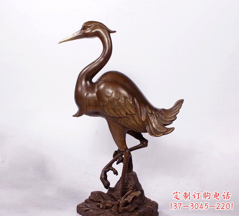 温州铜雕仙鹤动物雕塑