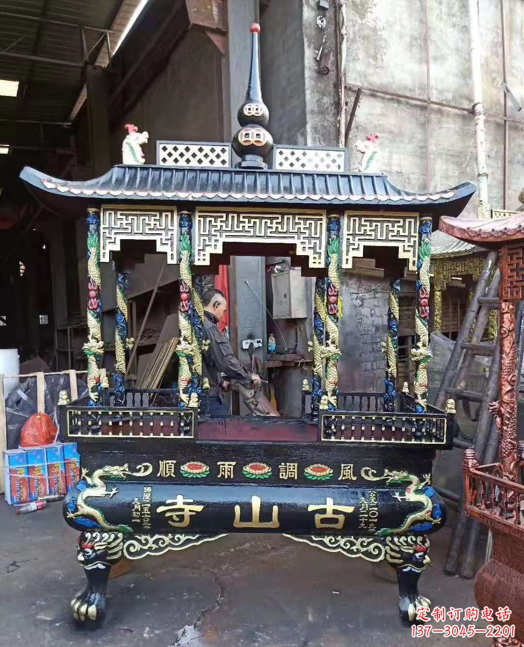 温州铜雕香炉寺庙景观雕塑