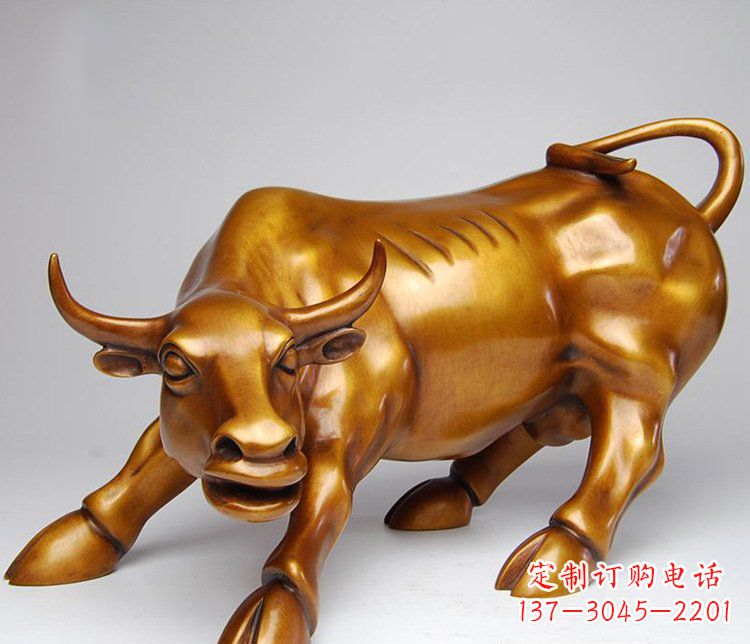 温州铜雕小区动物牛摆件 (2)