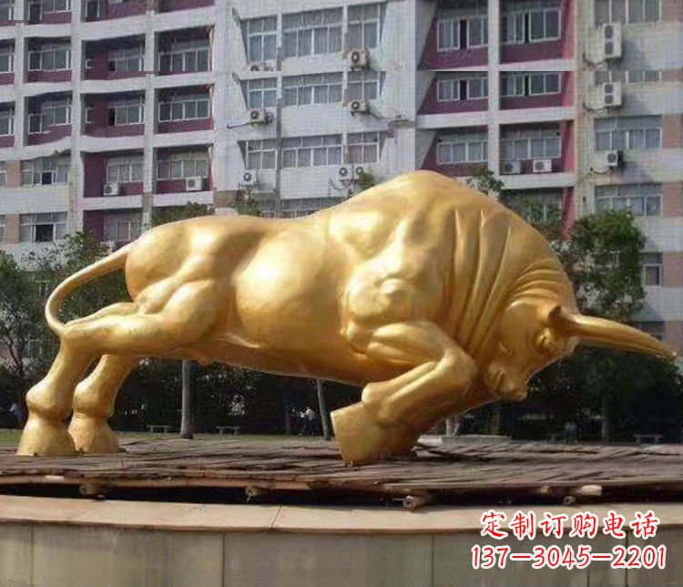 温州铜雕小区动物牛摆件 (3)