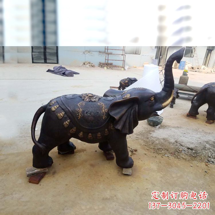 温州铜雕小象雕塑摆件