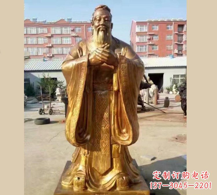 温州铜雕校园孔子
