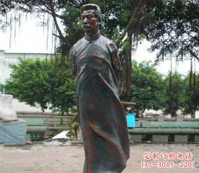 温州铜雕校园鲁迅人物雕像摆件