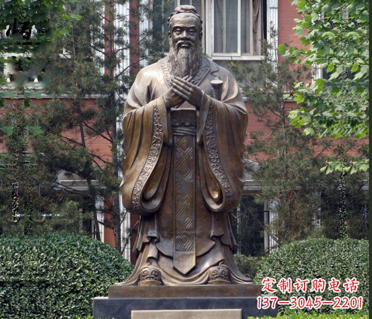 温州铜雕学校孔子圣人雕塑摆件 (2)