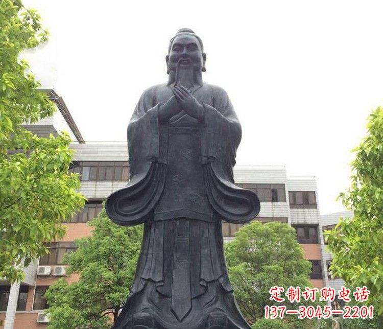 温州铜雕学校孔子圣人雕塑摆件