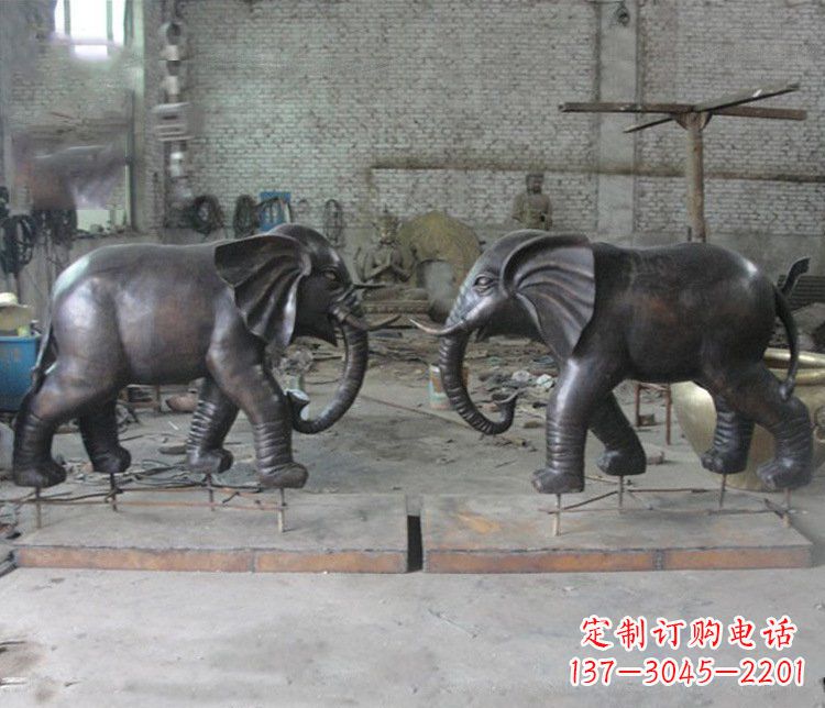 温州铜雕园林动物大象雕塑 (2)