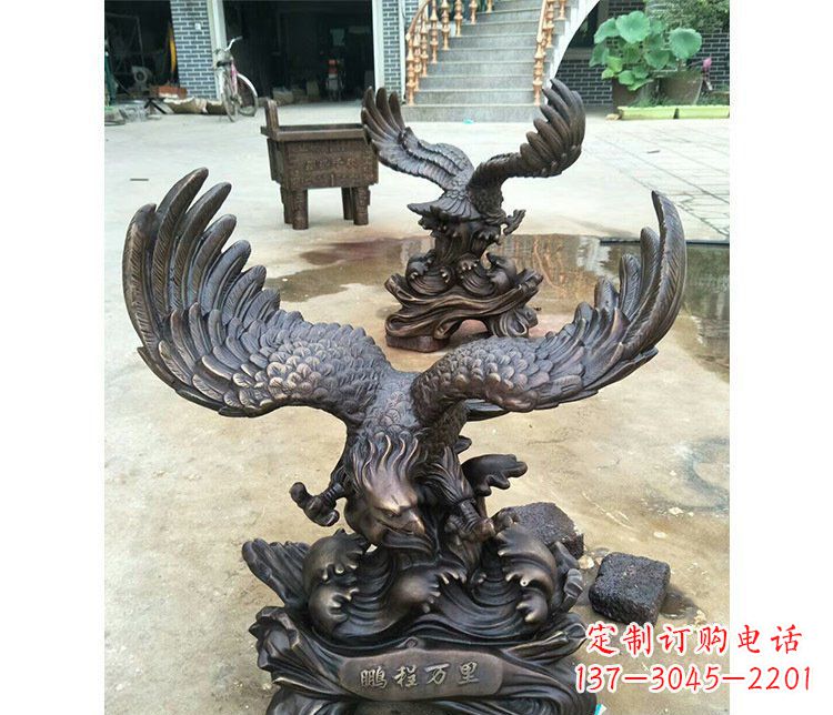 温州铜雕园林飞鹰动物雕塑