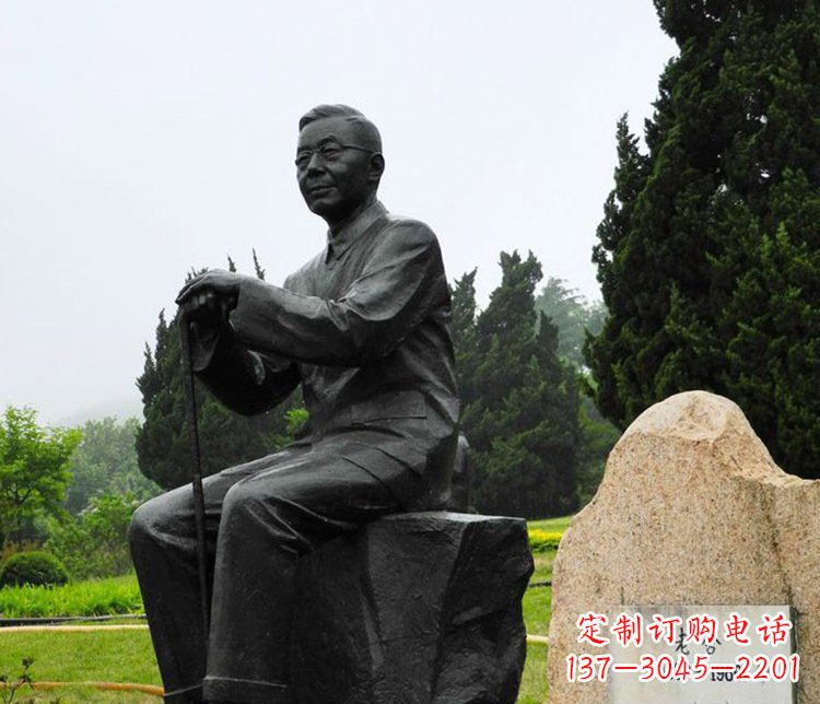 温州铜雕园林老舍人物雕塑